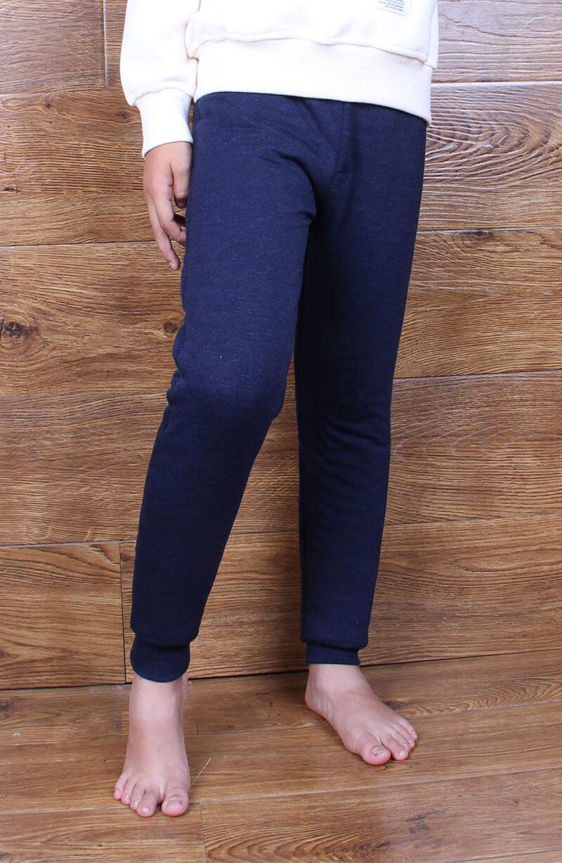 保暖裤内穿蚕丝热能打底裤儿童中大童棉裤蓝色110建议身高100110厘米