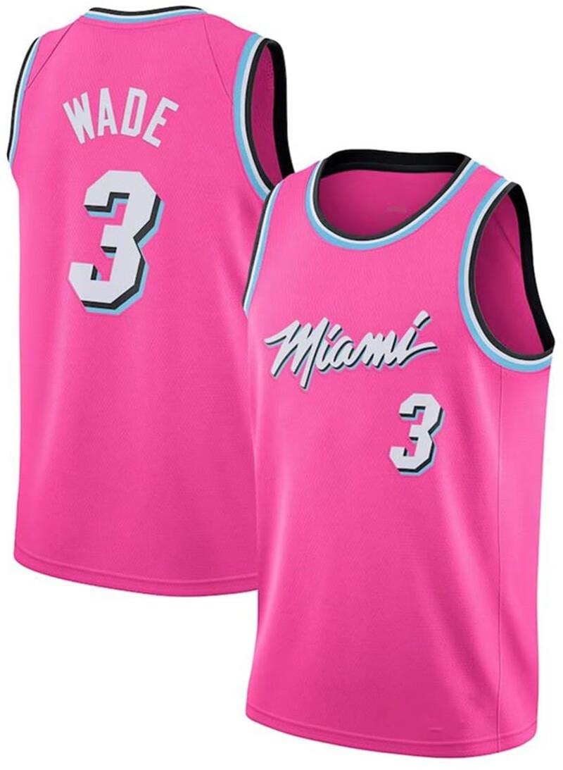 nba球衣热火队韦德潮流德内搭紧身衣篮球衫篮球服男女队服城市白色