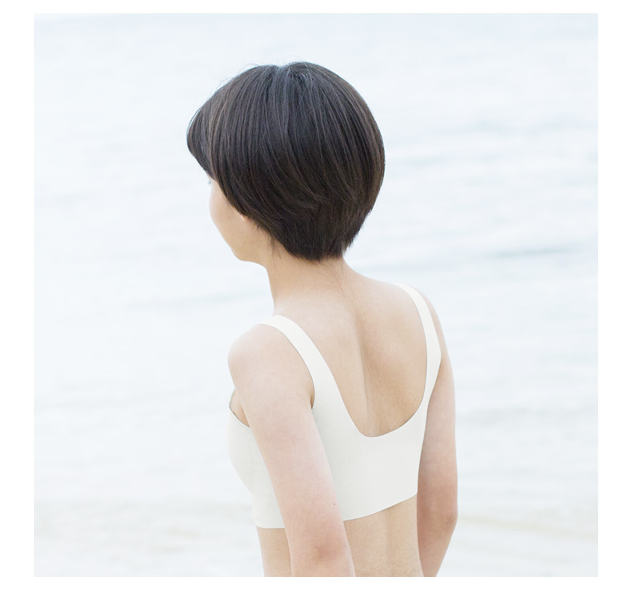 旗下likeuu少女内衣基础隐形文胸女童发育期背心初中学生 豆绿色印花