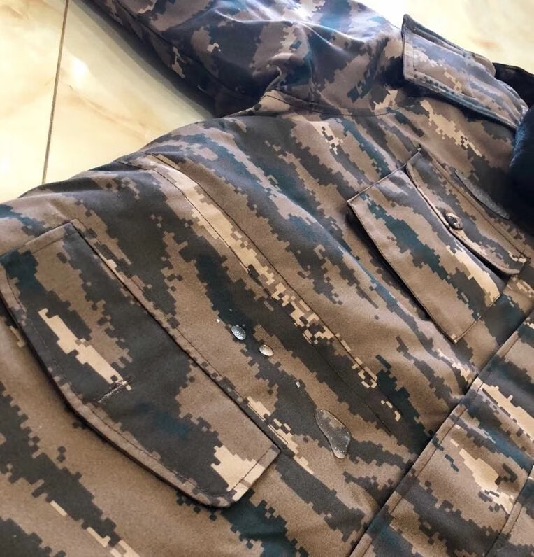 中长款迷彩大衣男冬季防寒保暖加厚防水棉袄军迷彩大衣 虎斑大衣 170