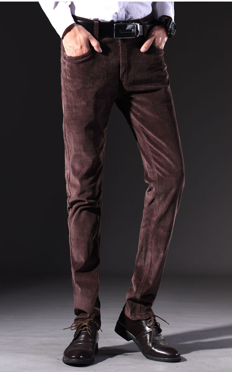 高品质灯芯绒男灯芯绒秋冬款男弹力直筒条绒裤商务潮流灯芯绒男士加绒