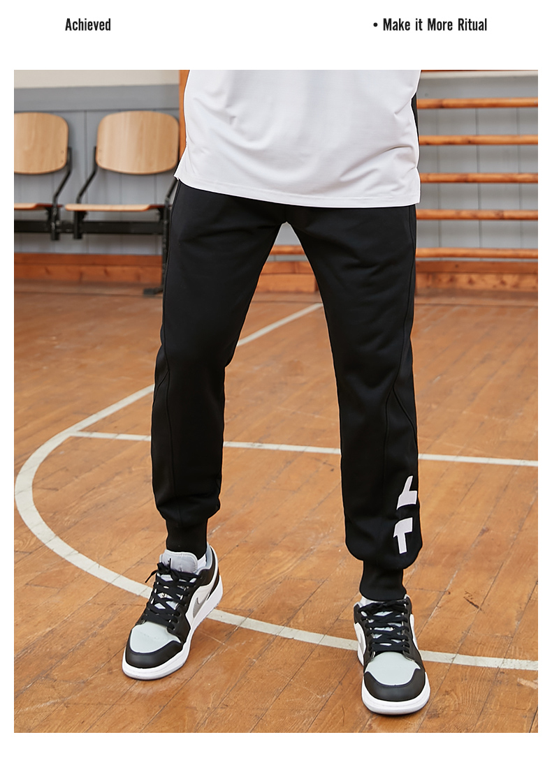 运动裤男束脚卫裤宽松透气篮球裤秋冬季加绒训练裤长裤艹牌无中生有