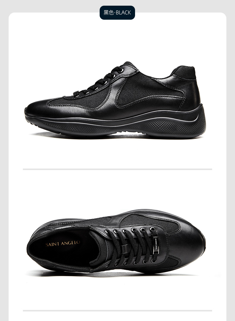 商场同款报喜鸟男鞋2022春季新品运动休闲鞋男真皮时尚户外旅游鞋透气