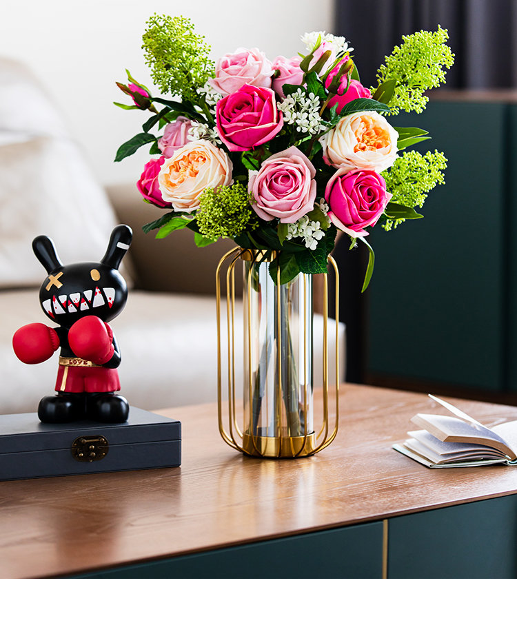 轻奢高档仿真花束客厅假花干花摆设餐桌绢花艺小苹果花园春整体花艺7