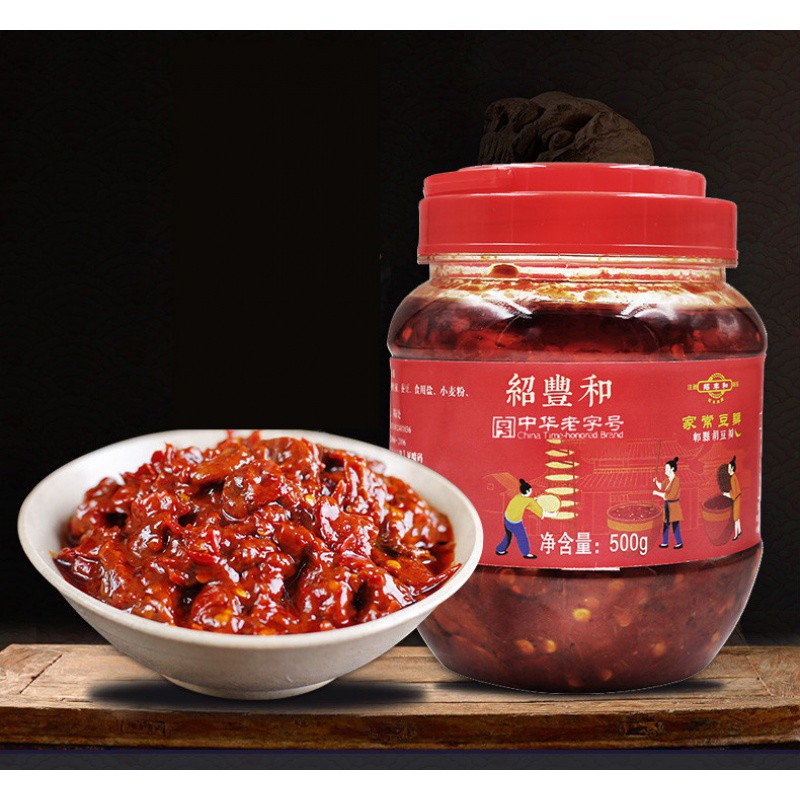 绍丰和郫县豆瓣酱绍丰和郫县豆瓣酱家常菜回锅肉500g川菜豆瓣调味酱