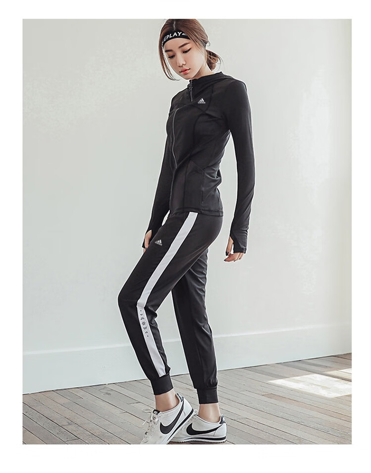 adidas阿迪达斯三叶草瑜伽服运动套装女跑步健身房显瘦速干衣秋季晨