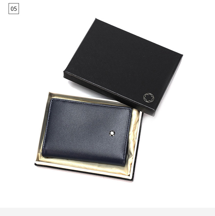 montblanc 海军蓝渐变皮革卡包钱包 126211 海军蓝 均