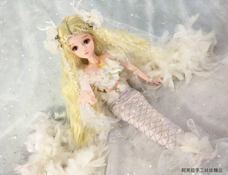 美人鱼公主60厘米大号花仙子娃娃纯手工bjd梦幻换装玩偶女孩礼物 花の