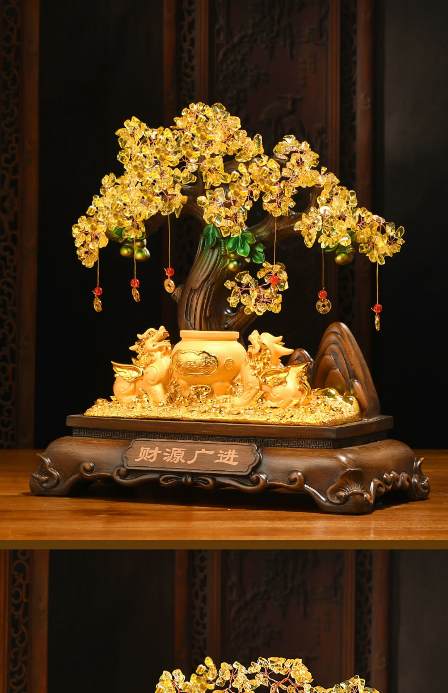 貔貅招财聚宝盆件酒柜发财树聚财品店铺收银台开业装饰摆件送人朋友