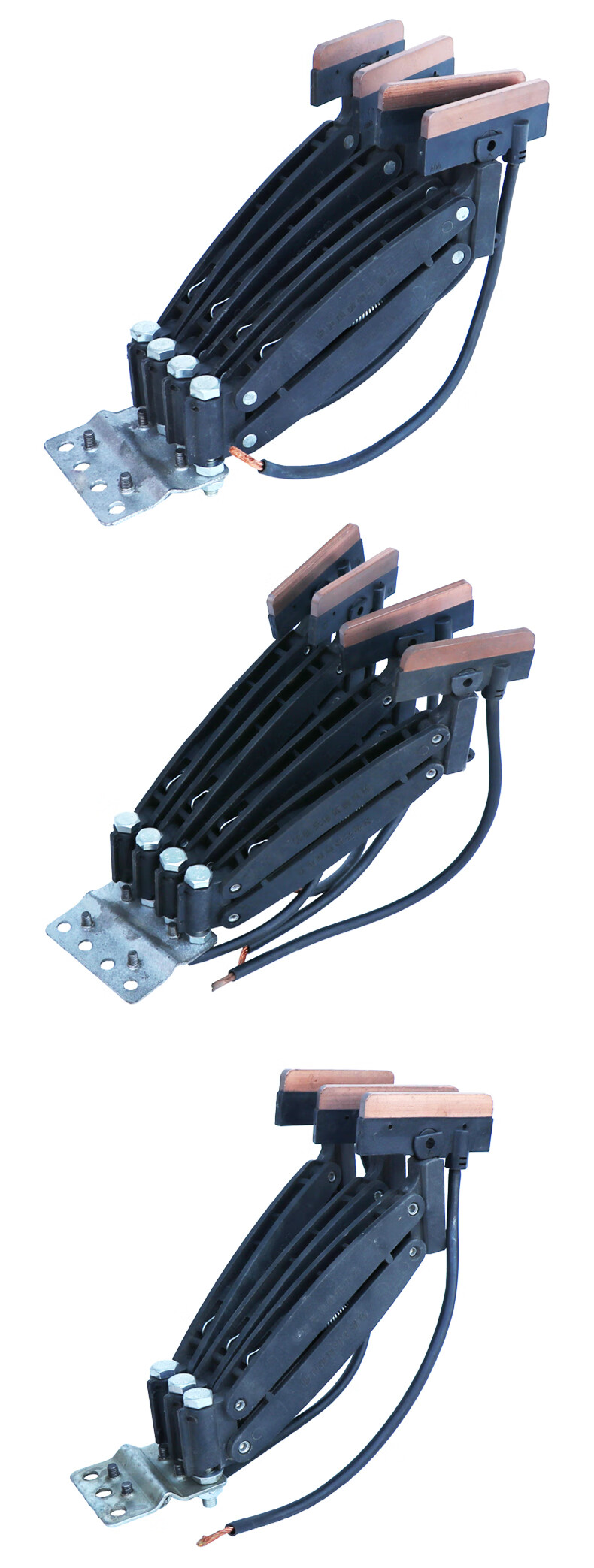 定制无接缝滑触线用集电器三级四级60a无锡无接缝集电器高含铜碳刷