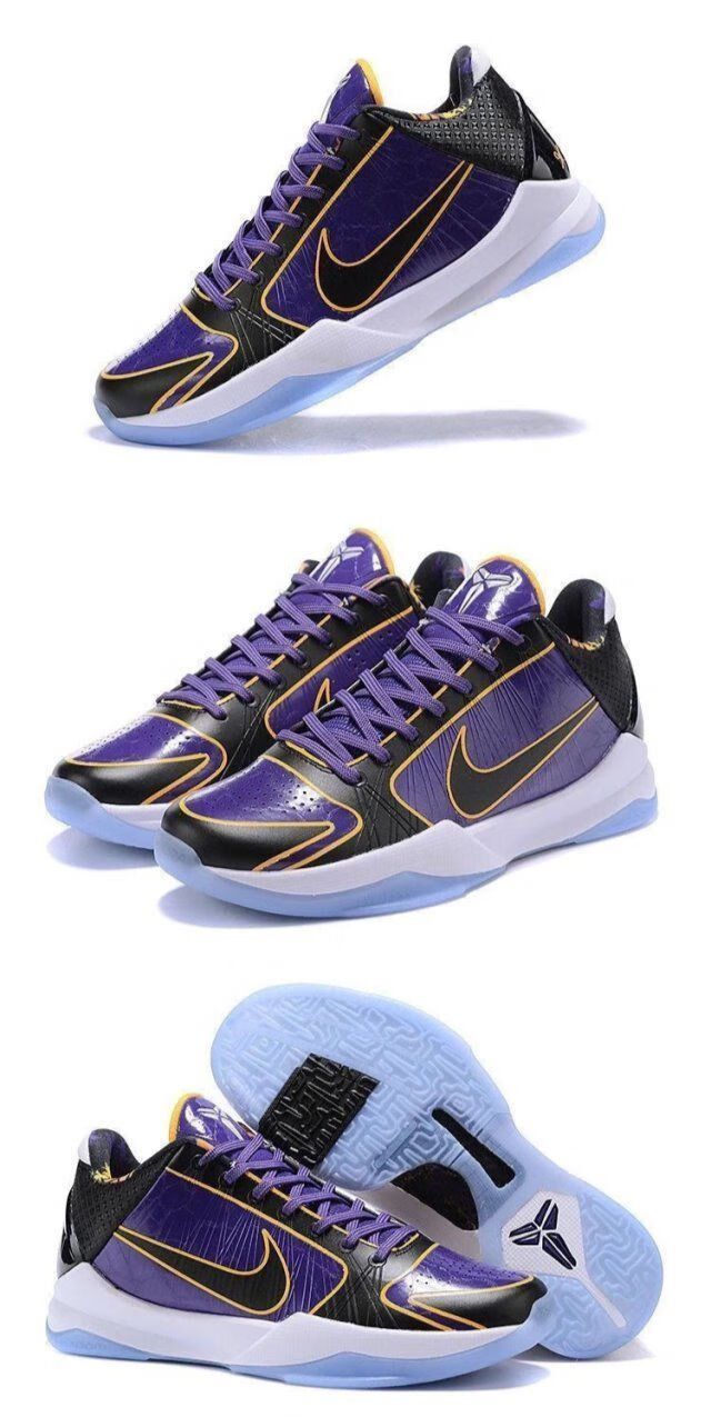 科比5代zoom气垫实战篮球鞋kobe5小丑黑白李小龙zk5低帮运动鞋塔克36
