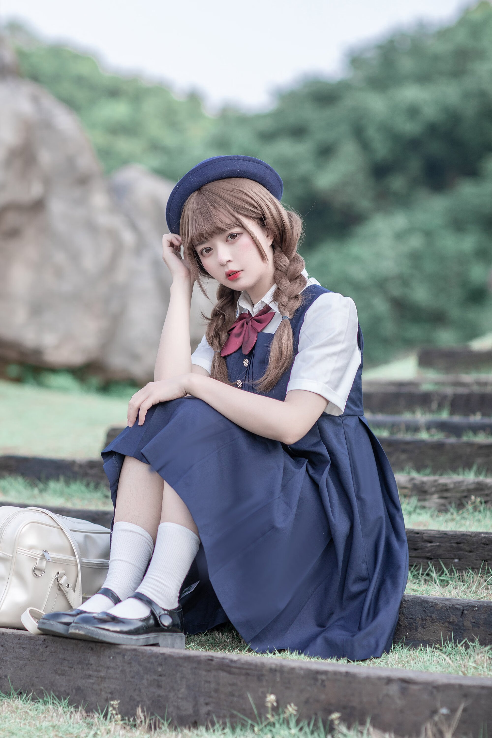 【御茶家】白雪姬护奶裙原创连衣卡奶背心裙可爱优雅款jk百褶秋季