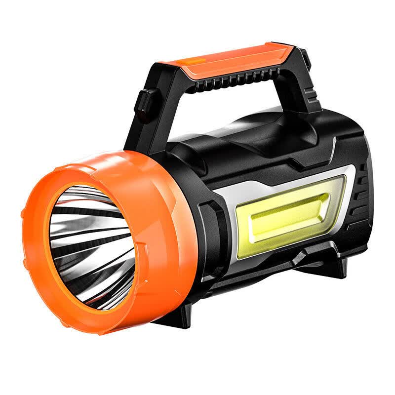 手摇发电手电筒户外远射强光usb充电手提灯探照灯军工新款886a橙色无