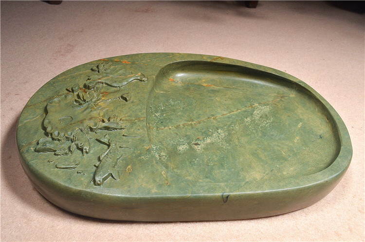 樱安娜 端溪名匠正宗端砚台天然绿端石斧柯东宋坑文房四宝实用磨墨