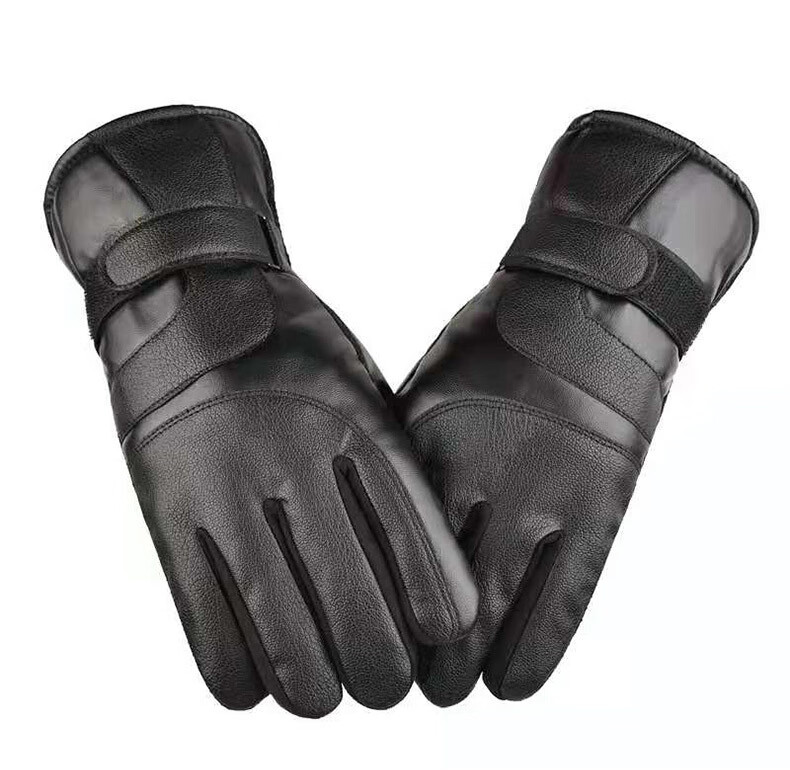 狐狸仙手套男冬季保暖加绒加厚骑行手套摩托车触屏皮手套男防寒防滑