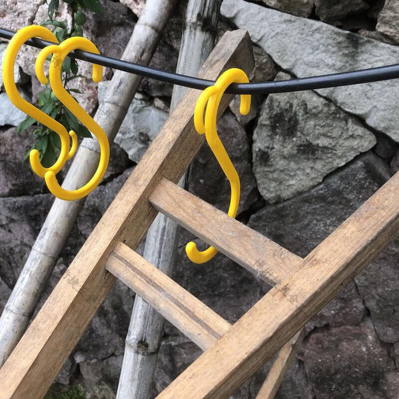电缆挂钩s弯钩s型电缆线挂钩s电线挂钩架子管绝缘钩塑料钩子 黄色大