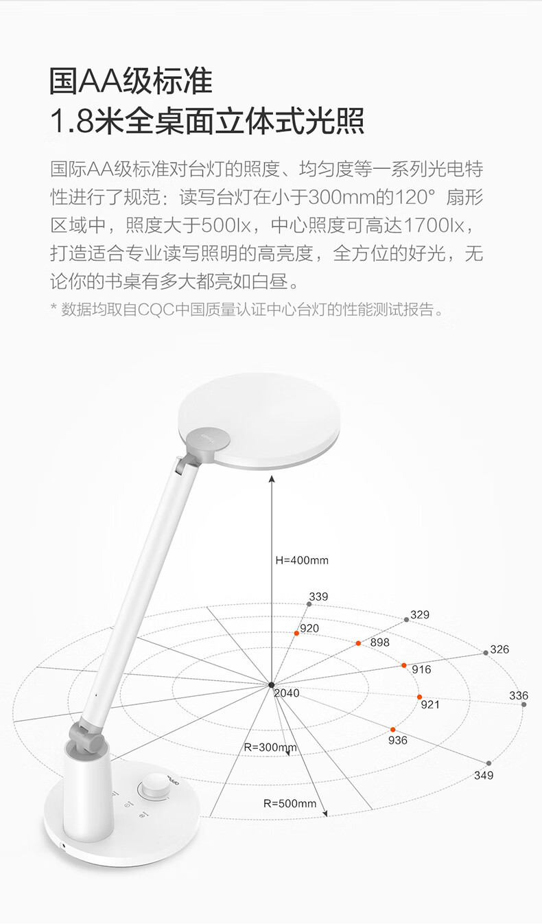 25，歐普照明（OPPLE）led護眼台燈兒童學習書桌學生閲讀AA級宿捨臥室牀頭護眼燈 【元睿2PRO入座感應】三圈微控光 調光開關