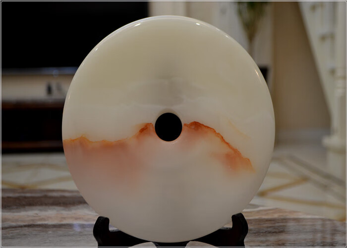 芙蕖 阿富汗玉平安扣摆件 玉石平安扣摆件 玉石摆件 岫玉摆件七夕情人