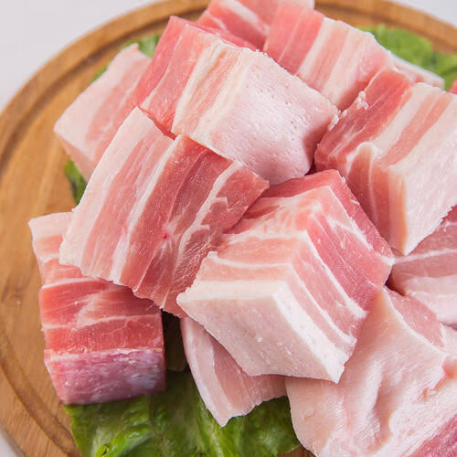 新鲜冷冻瘦肉块生鲜冷冻肥肉块带皮肉块猪五花肉块微调理五花肉块精品
