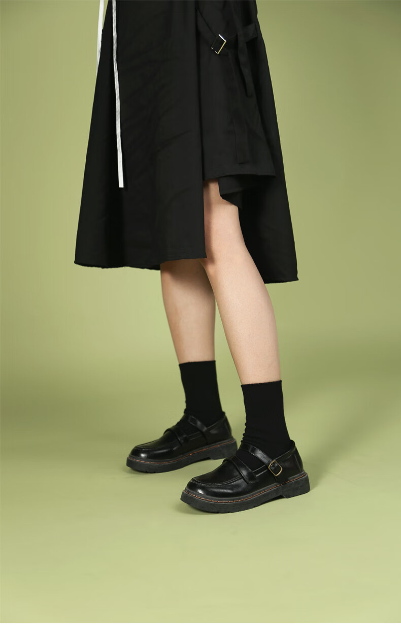 索菲亚防臭黑色乐福鞋袜子女配皮鞋夏款薄白色玛丽珍鞋袜子中筒袜小腿