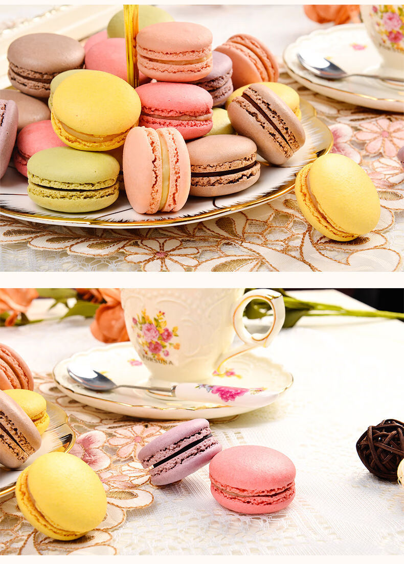 爱回味法式马卡龙甜点礼盒法国手工甜品糕点心零食小 6枚马卡龙礼盒装