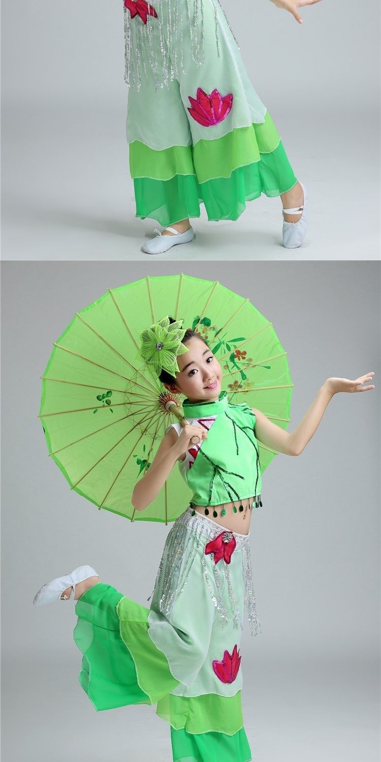 小荷风采儿童演出服荷花瓣舞古典舞幼儿舞蹈荷塘月色舞台表演服装140