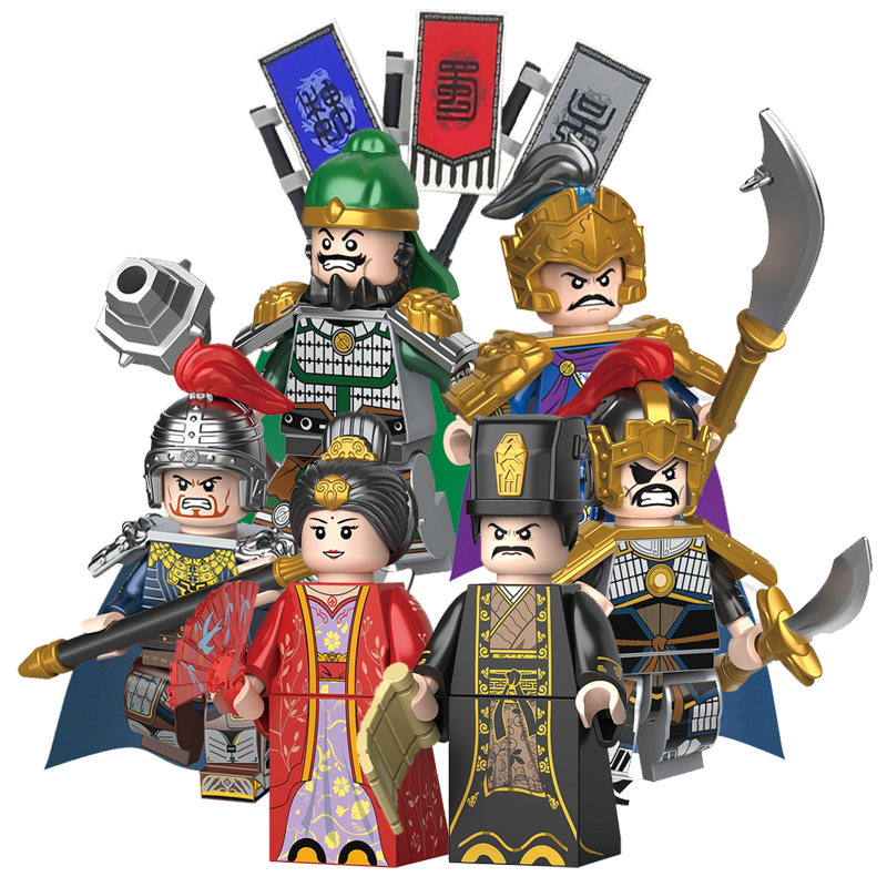 乐高lego三方三国小侠刘备关羽张飞曹操吕布拼装积木小人仔玩具六一