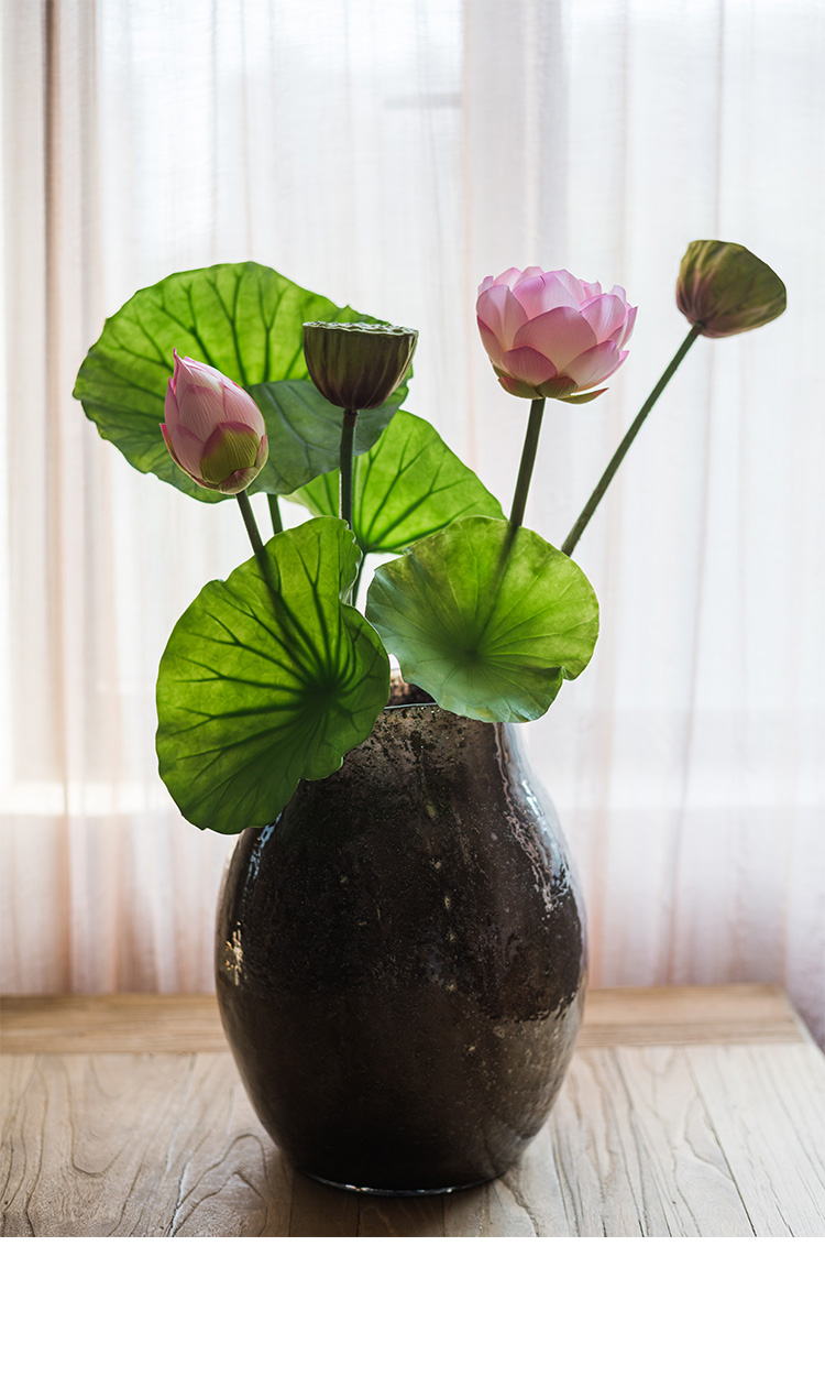 良米兮 仿真莲蓬头手工绿植仿真花装饰花pe花艺术摆件插花荷花 莲蓬