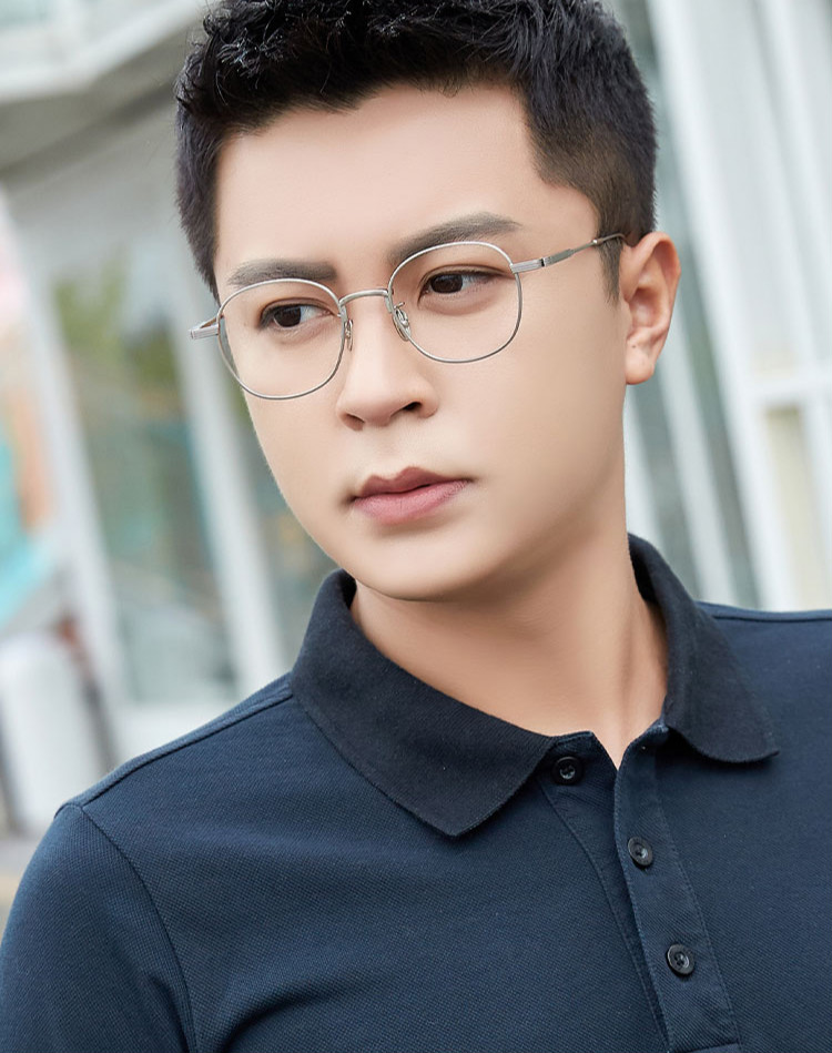 抗蓝光韩版眼镜男电脑平光镜潮舒适同款可配近视有度数镜 银色框 【防