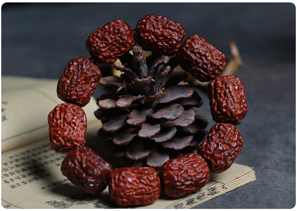 小叶紫檀枣珠手串佛珠文玩红木枣型男女手链木质饰品礼物送礼佳选