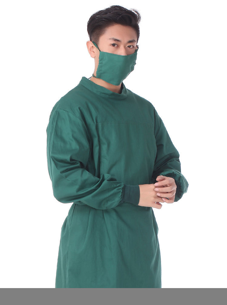 医用手术衣服男女纯棉医生手术室工作服墨绿紫色反穿手术服隔离衣墨