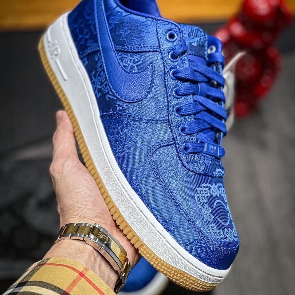 【官方】新潮原单af1空军一号经典板鞋丝绸中国蓝男女款 宝蓝色 38.