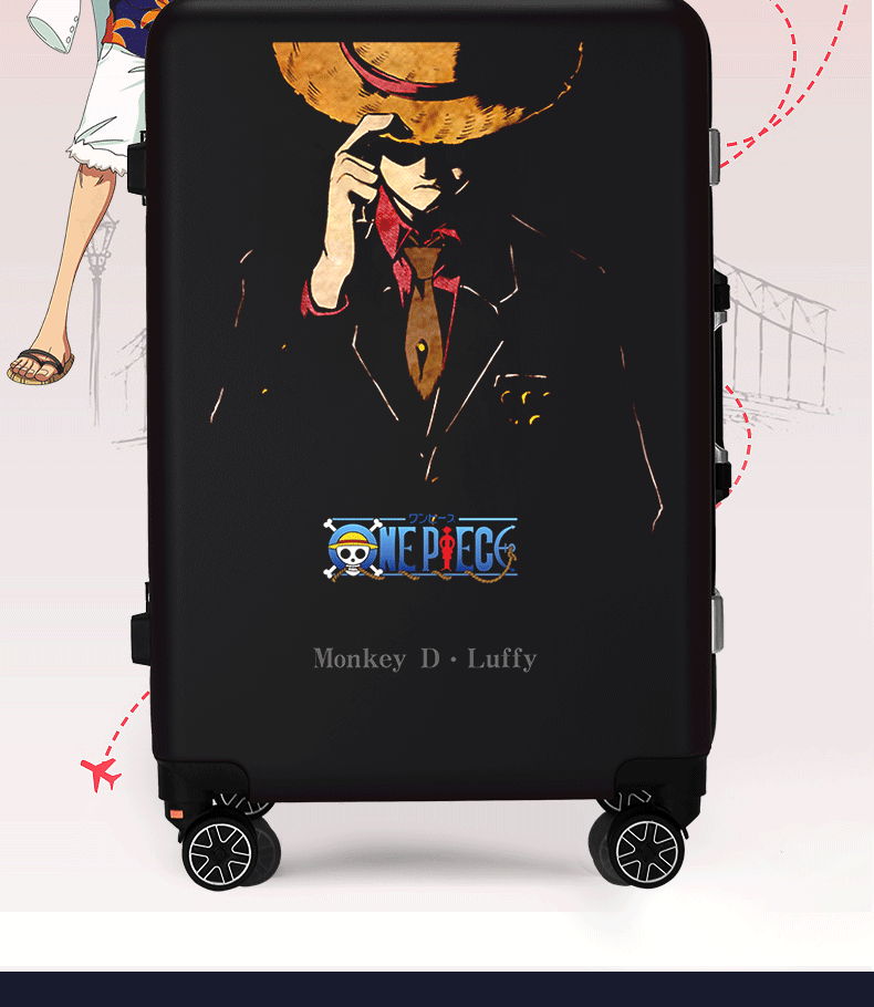60外交官商场同款海贼王行李箱男潮流学生帅气拉杆箱卡通韩版ins
