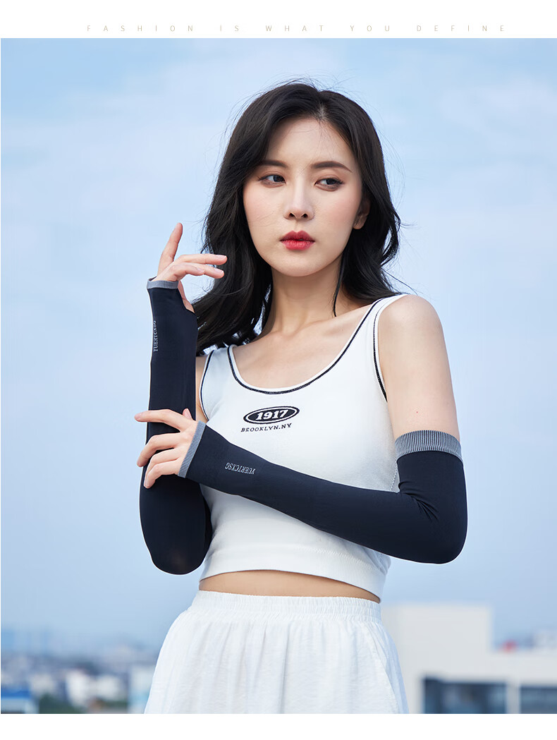 防晒袖套女夏薄冰袖骑行手套uv防紫外线护臂手臂套袖冰丝凉感3双普通