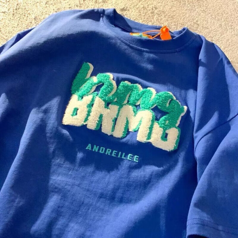 北筑潮流日系字母刺绣短袖t恤男女情侣上衣宽松百搭2022新款idon白色s