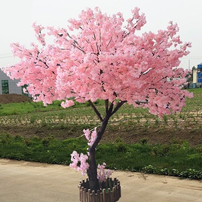 仿真樱花树室内落地仿真花摆件大型仿真桃花树客厅假花装饰许愿树仿真