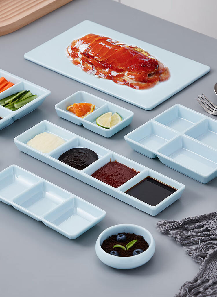 北京烤鸭专用盘创意北京烤鸭盘片皮鸭烧鹅专用盘四格调料小菜碟八格