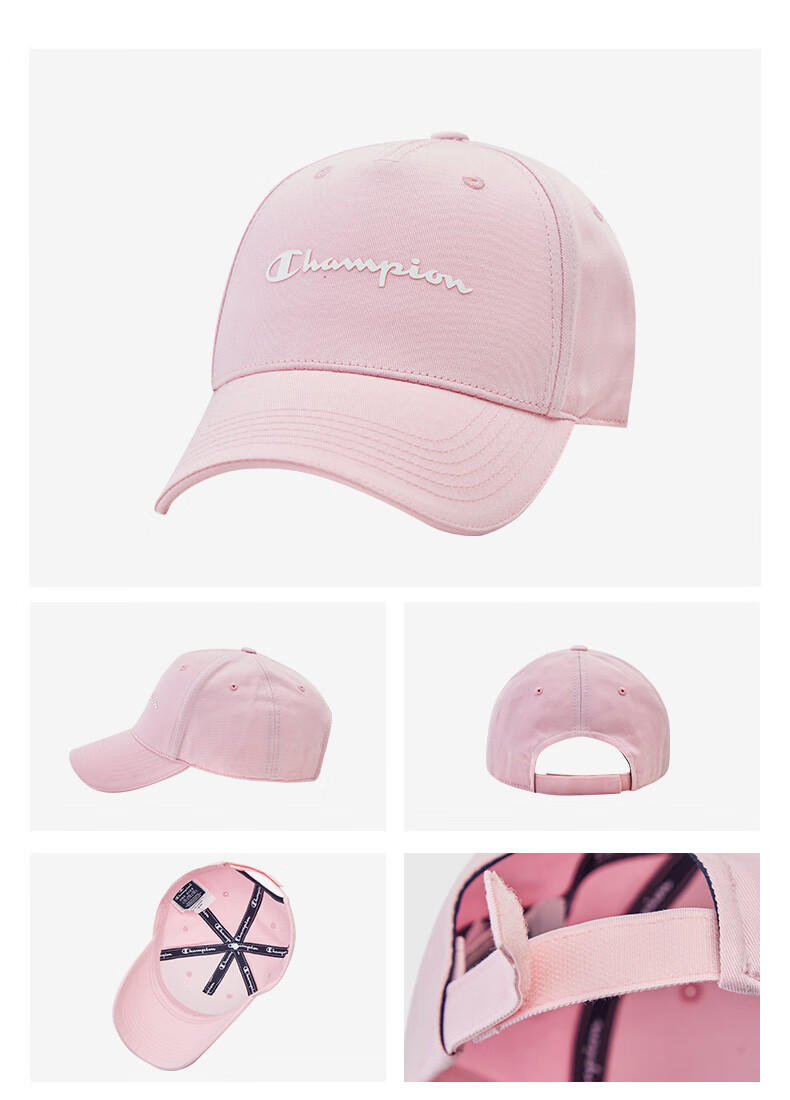 champion帽子官网新款鸭舌帽logo棒球帽防晒休闲帽男女情侣粉色均码