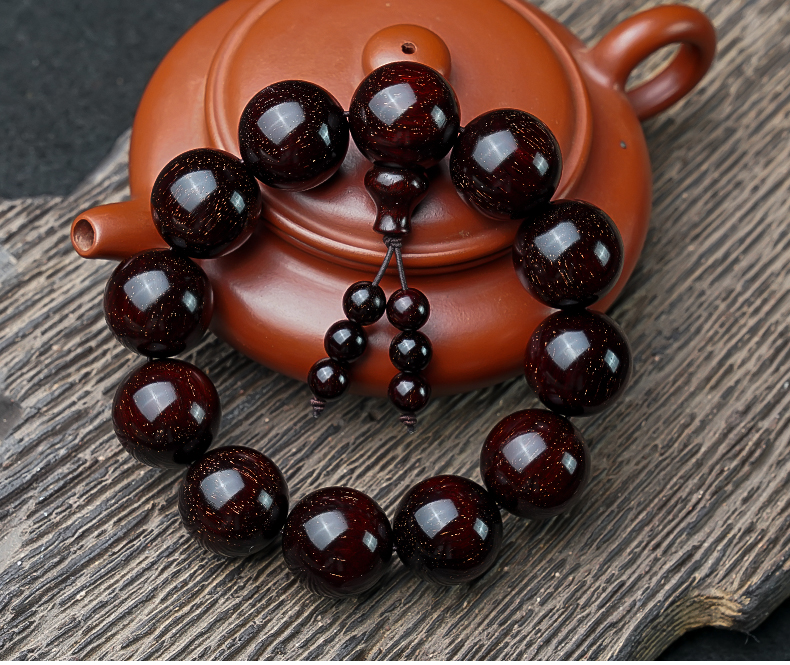 钰帛工坊小叶紫檀手串檀香木文玩佛珠20满天金星108颗手链男女款念珠