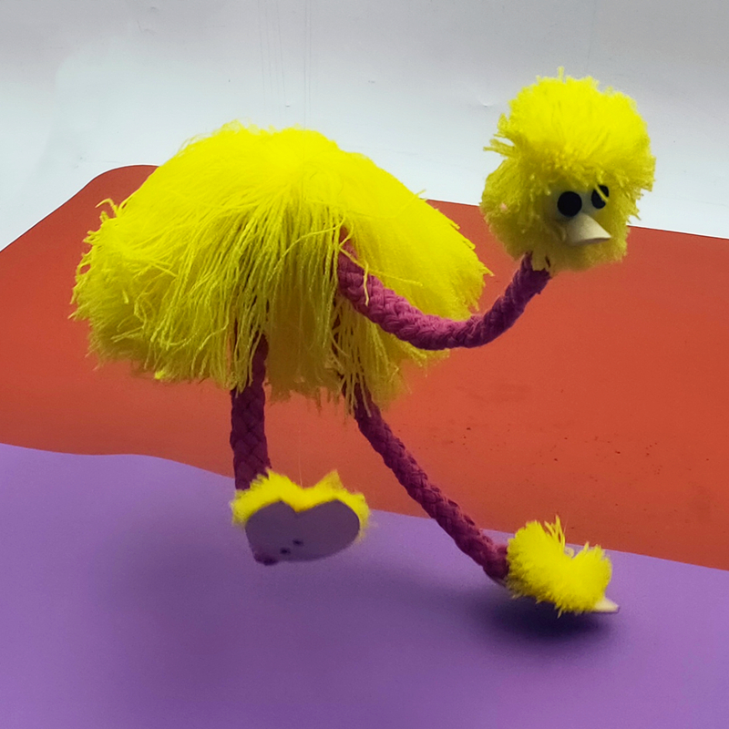 网红抖音同款提线木偶鸵鸟搞笑创意拉线木偶娃娃新奇特玩具提线木玩偶