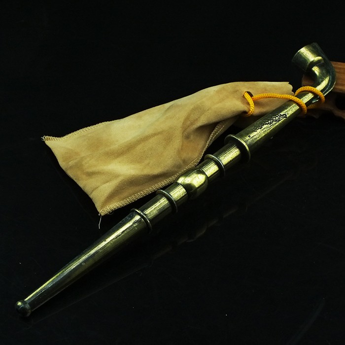 怀旧传统老式长烟斗烟袋锅旱烟袋青铜黄铜色烟锅烟嘴旱烟杆送朋友礼物