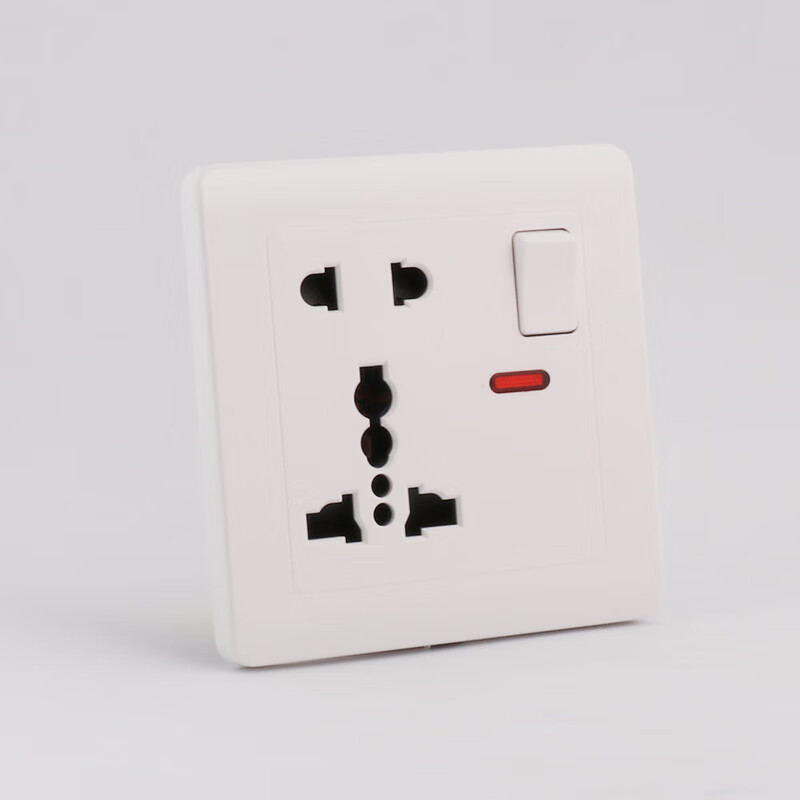 86型十孔一开多功能三八孔大功率16a白色东南亚墙壁开关插座 多功能