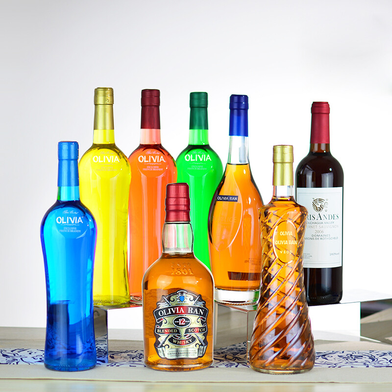 洋酒瓶摆件装饰品酒柜摆件仿真洋酒红酒创意摄影道具葡萄酒空酒瓶组合