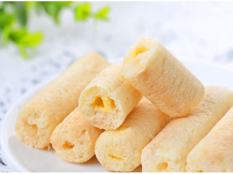 米果酥米果卷糙米卷夹心米棒膨化食品休闲零食一整箱蛋黄味1包奶香味1