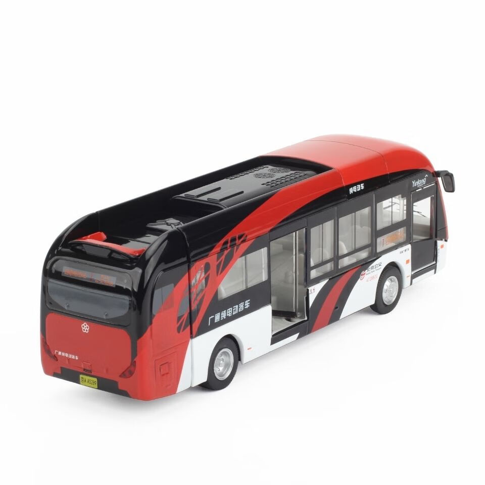 北京公交1路车模型玩具· 珠海广通银隆公交车 巴士客车模型 声光回力