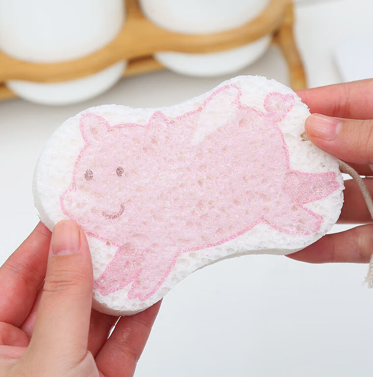 2022新款洗碗海绵宝宝卡通款木浆棉洗碗布不沾油厨房吸水抹布宝宝洗碗