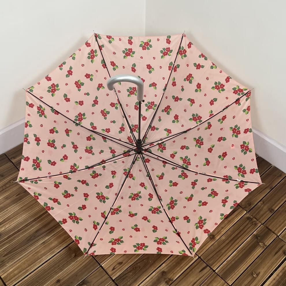 沥霖日系雨伞高颜值花海粉色系小香花朵风格轻便长柄自动遮阳伞文艺范
