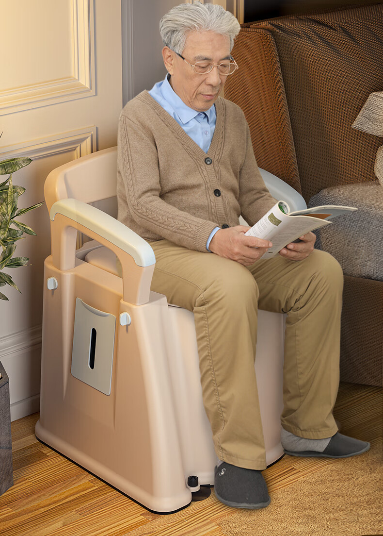 移动马桶老人室内便携式家用成人卧室坐便椅加高老年人孕妇坐便器硬座