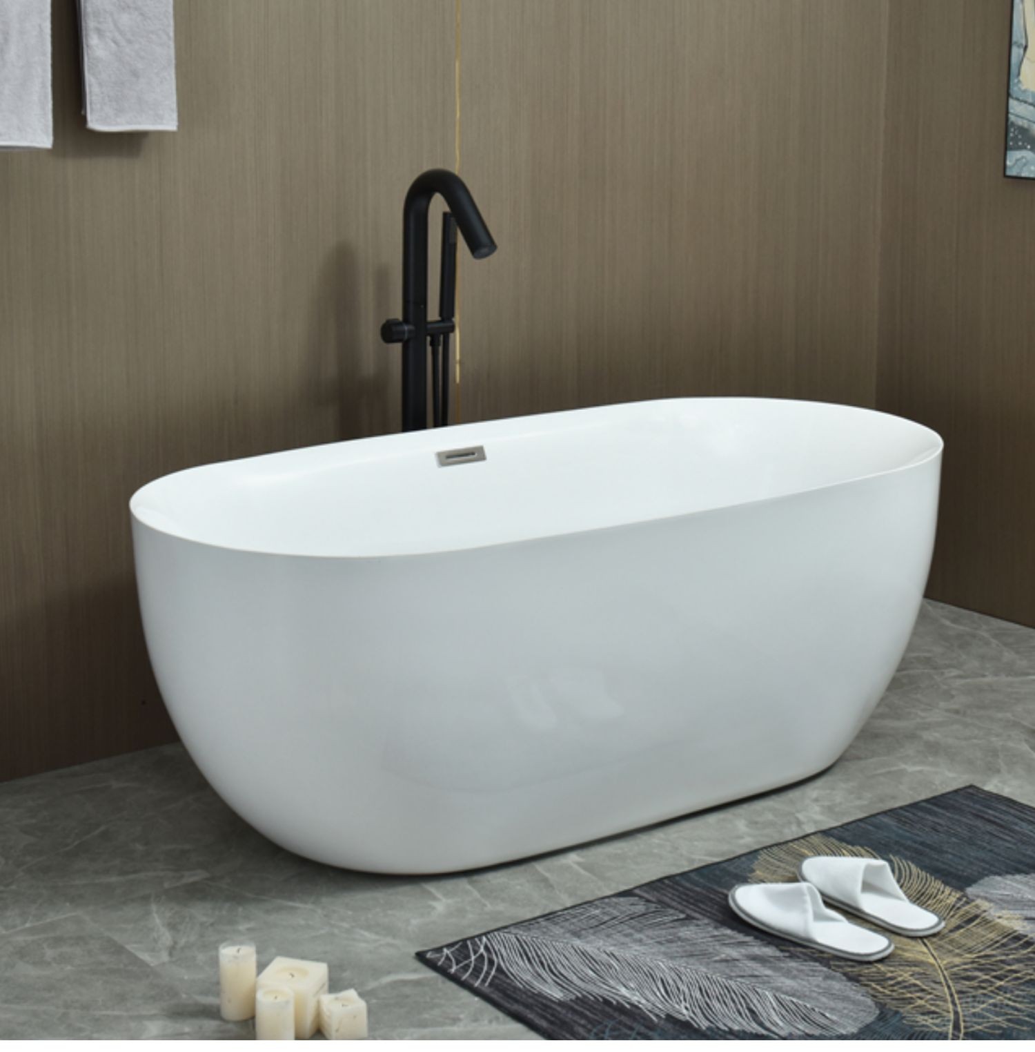 toto 大浴缸家用小户型双人独立式无缝一体亚克力浴缸迷你新中式贵妃