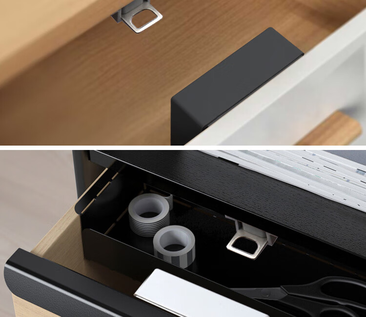 智能刷卡免打孔抽屉锁柜子锁免开孔隐形柜锁鞋柜电子感应家用暗锁黑色